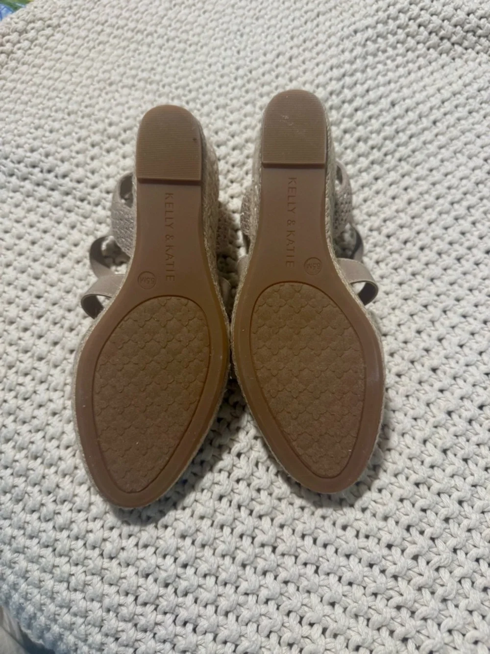 Kelly & Katie Cream Espadrille Ankle-Tie Wedge - Picture 6 of 8